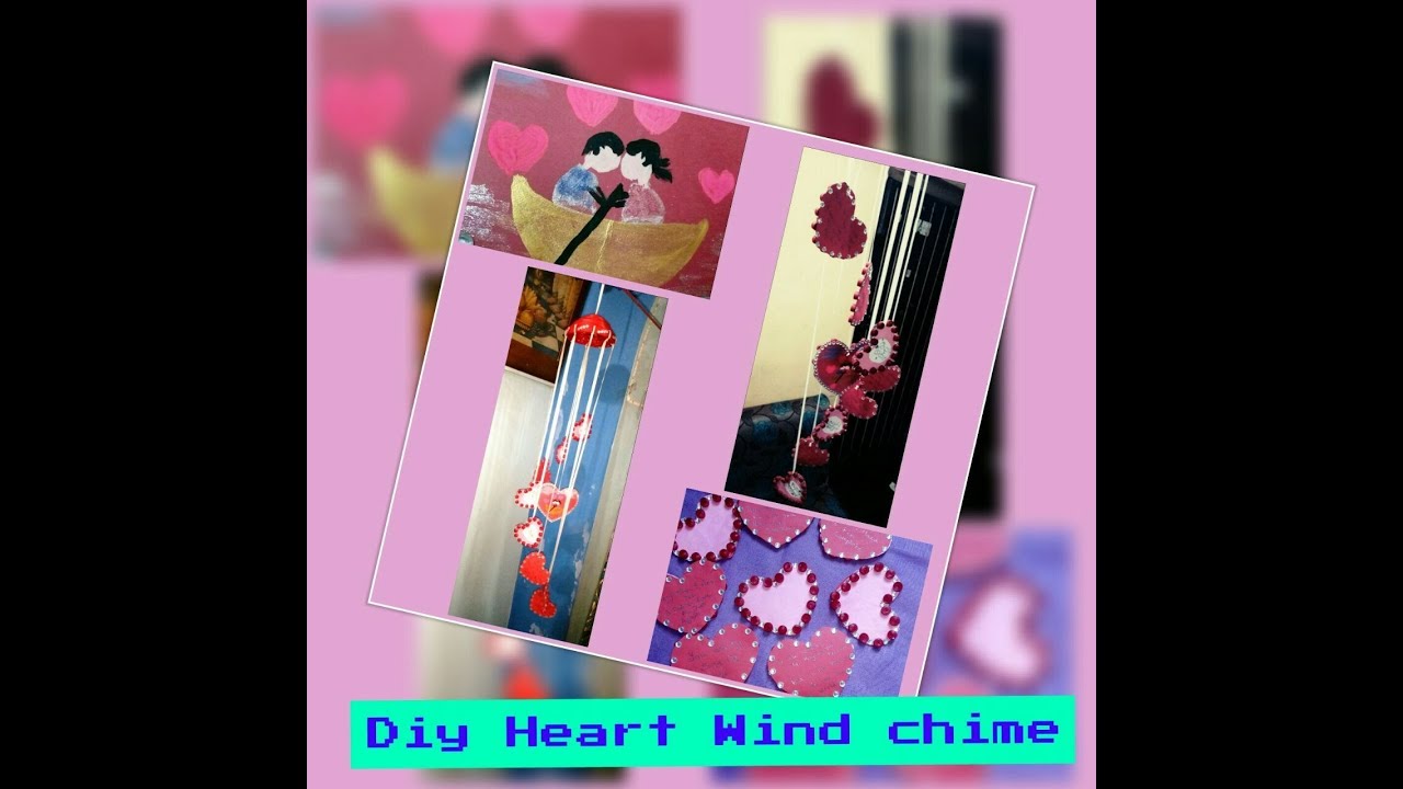 Diy heart wind chimes (Valentine day special) YouTube