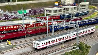＜Nゲージ＞東北本線 ED75重連＋12系客車、EF81＋50系レッドトレイン、キハ58盛岡色 Modellbahn Spur N Model Railroad Diorama 鉄道模型