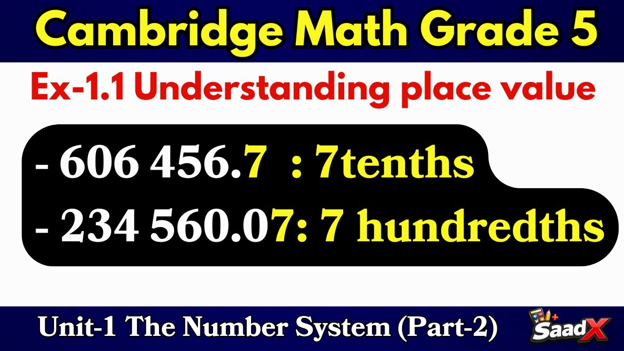 Cambridge Primary Grade 5 Math | Unit 1 Number System (Ex-1.1