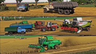 FS22 /Карта СВК Горбани / #132 Уборка пшеницы ДОН-1500А/Б, ГАЗ-53, К-744Р2, КРАЗ-256, Lexion 480/560