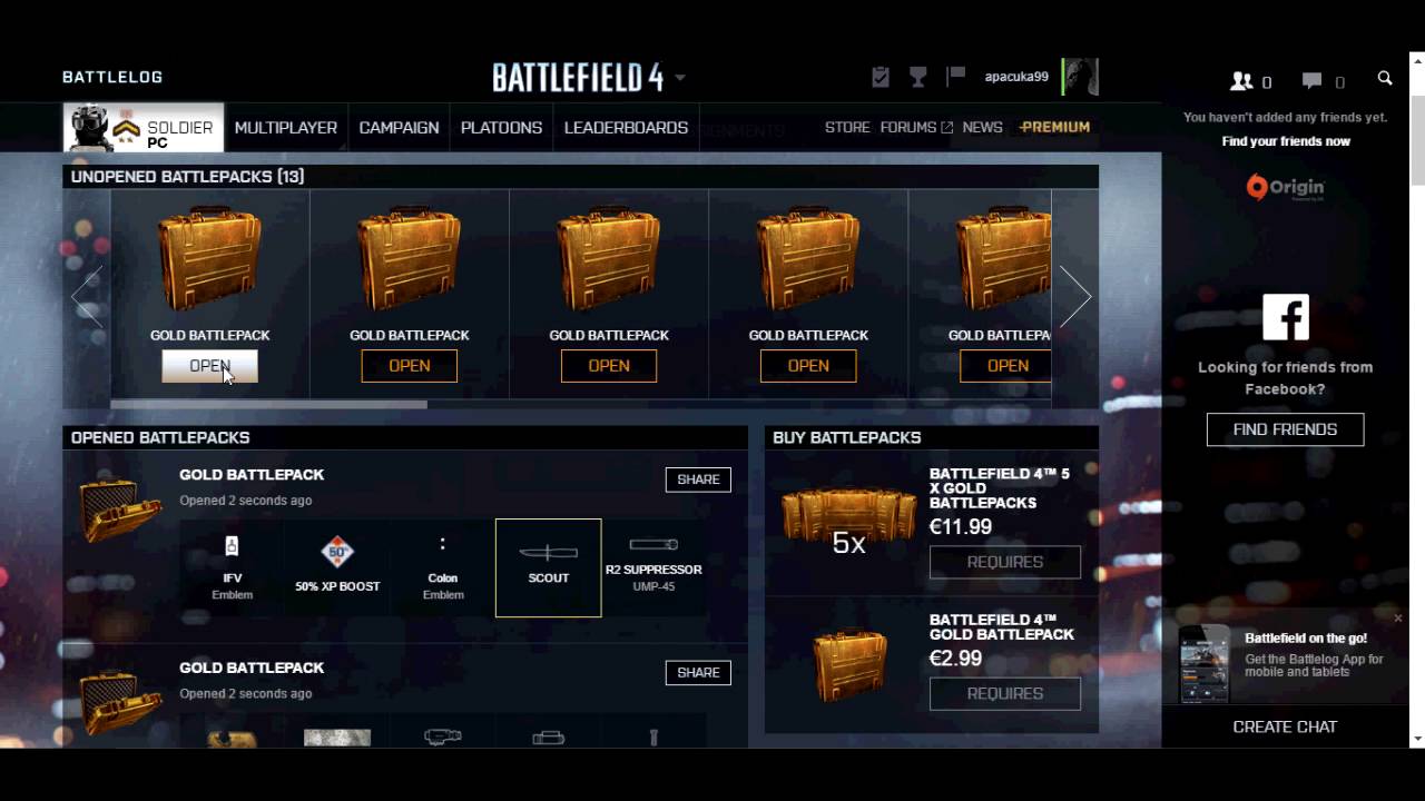 Battlefield 4 Open Gold Battlepack | BF4