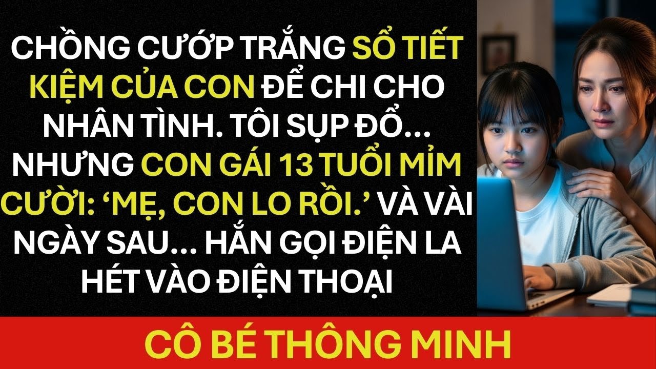 Chồng CƯỚP TRẮNG sổ tiết kiệm của Con – Không Ngờ cô bé thông minh 13 tuổi LẬT MẶT bố nó