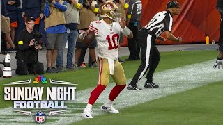 Unaware Jimmy Garoppolo steps out of end zone for safety vs. Denver Broncos | SNF | NFL on NBC