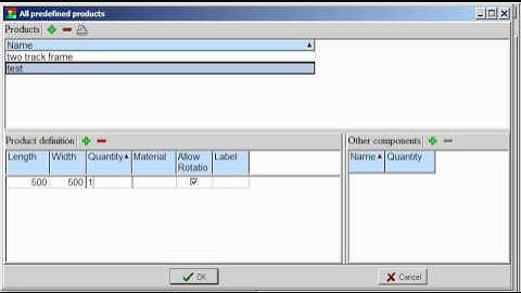 Management of extra components in Cutting Optimization pro 5