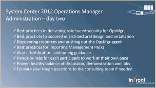 Infront Consulting Group SCOM Training