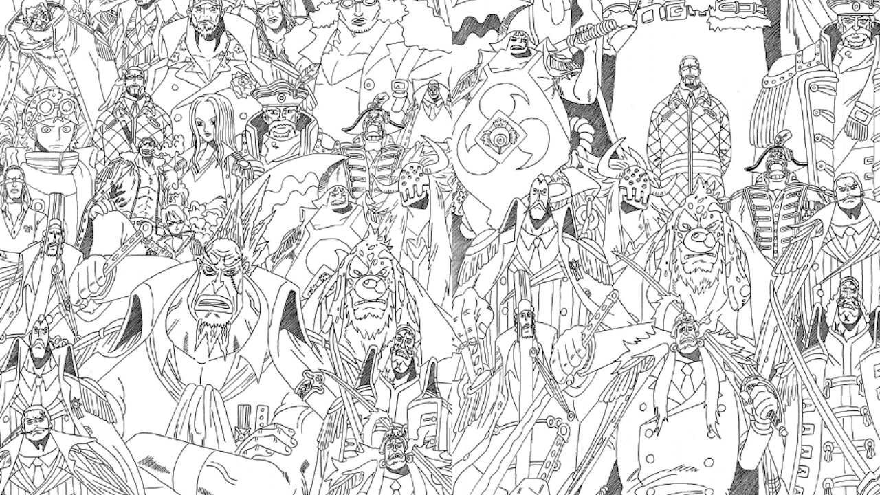 Réalisation De Dessin De La Série One Piece En Noir Et Blanc