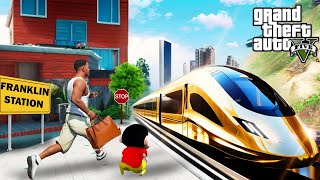 Franklin & Shinchan's First BULLET TRAIN JOURNEY in GTA 5 | Tamil