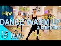 15 Min Low Impact Dance Warm Up with Salsa & Stretches| Follow Along Dance Workout for seniors