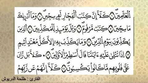 سورة المطففين بصوت القارئ طلحة الدريوش