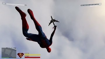 Spiderman script mod mixed with Superman script mod in GTA5