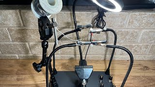 NOEVSBIG Magnetic Helping Hands Soldering Station - 6 Arms, Heavy Steel Base For Electronics Repair & DIY