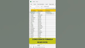 Concatenate Formula in Ms Excel
