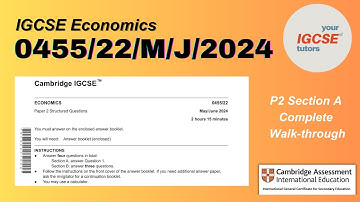 IGCSE Economics SOLVED | Section A 0455/22/M/J/24 Discussion
