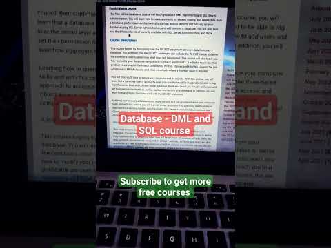 Database DML, SQL Free Certificate Course | Learn SQL | Server #dbms #database #sql #sqlserver