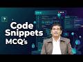 Code Snippets MCQ's by Dr. D Khalandar Basha