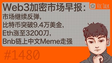 Web3加密市场早报：市场继续反弹，比特币突破9.4万美金，Eth涨至3200刀，Bnb链上中文Meme走强【Vic TALK 第1480期】
