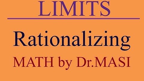 Evaluating Limits by rationalizing