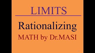 Evaluating Limits by rationalizing