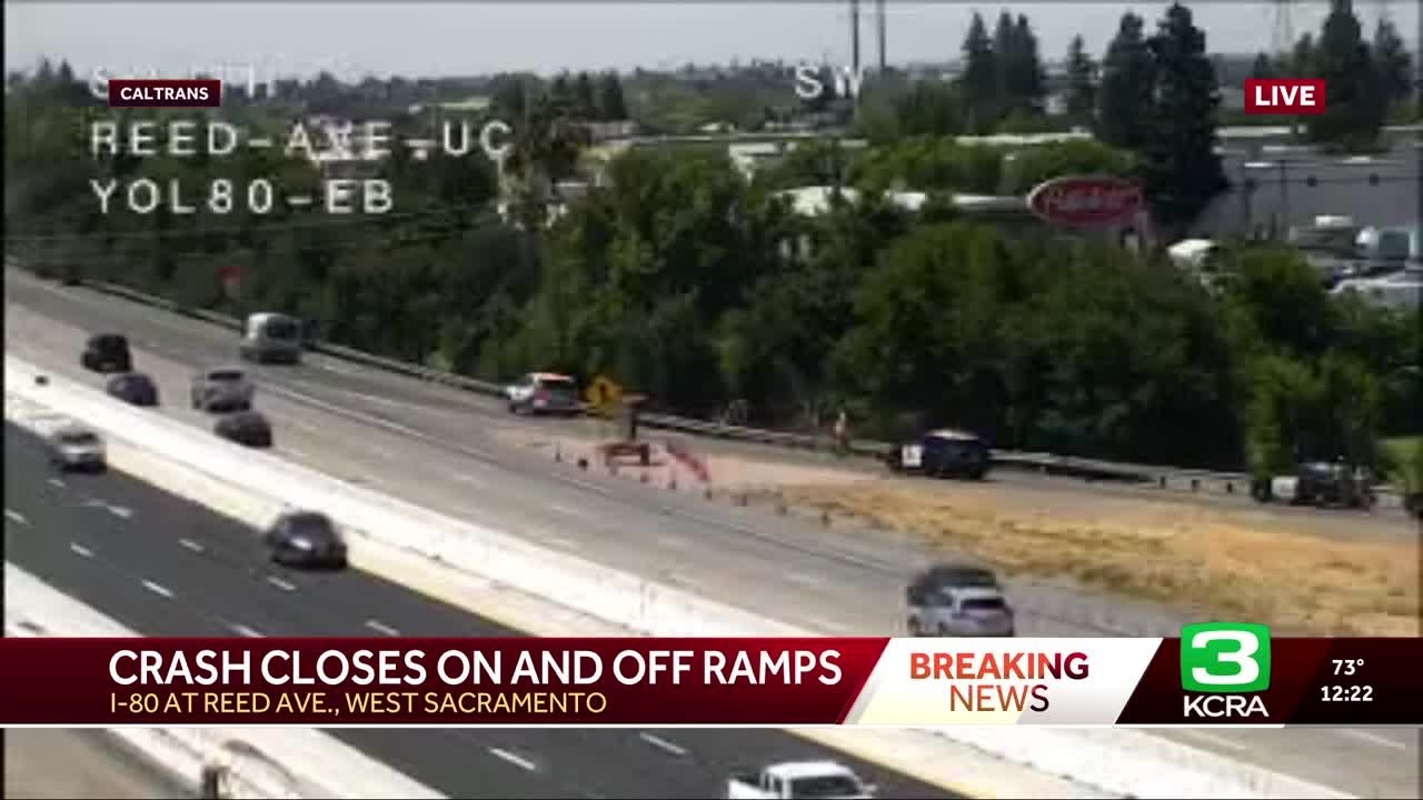 Off Ramp Crash Crash closes on and off ramps in West Sacramento - YouTube