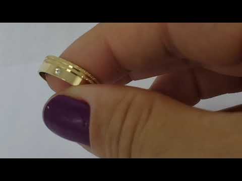 Par de Alianças Reta 5mm 5g Friso Diamantada Ouro 18k 1 hqdefault