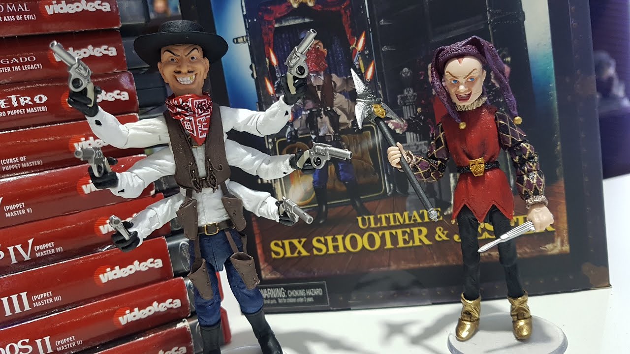 Mestre dos bonecos Action Figure Six Shooter e Jester Puppet
