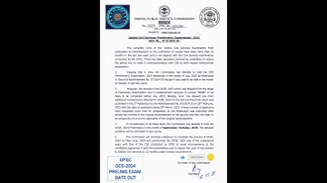 OPSC OCS 2024 PRELIMS EXAM DATE OUT #opsc  #opscprelims #opscexam #shorts #shortvideo #short