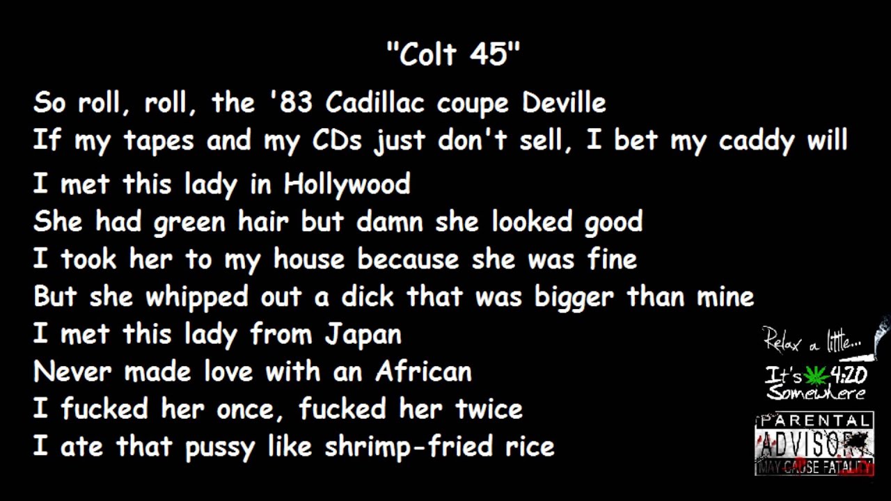 Afroman - Colt 45 & 2 ZigZags (Crazy Rap) // Lyrics - YouTube Music.
