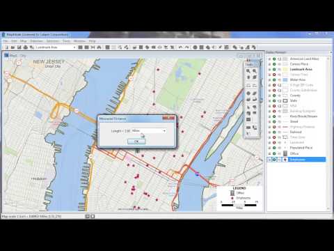 Measuring map distances and map areas in Maptitude mapping software