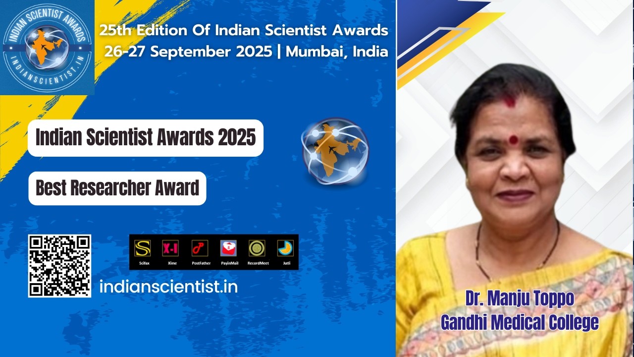 Dr. Manju Toppo | GMC, Bhopal | Best Researcher Award