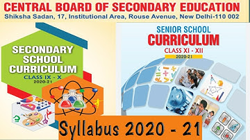 CBSE New syllabus 2020-21| Class 9th to 12th Syllabus 2020 | New Syllabus 2020 - 21