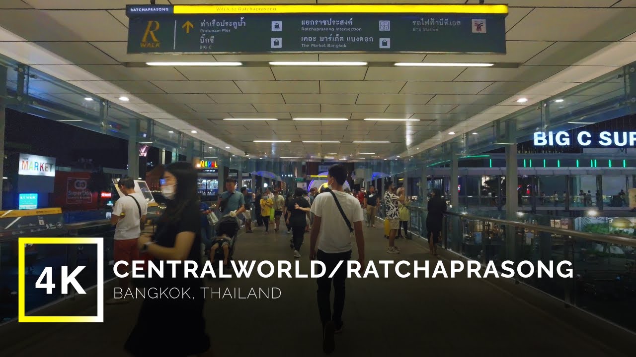 Night in Ratchaprasong - Centralworld to Erawan Shrine | Virtual Walking Tour | Bangkok, Thailand