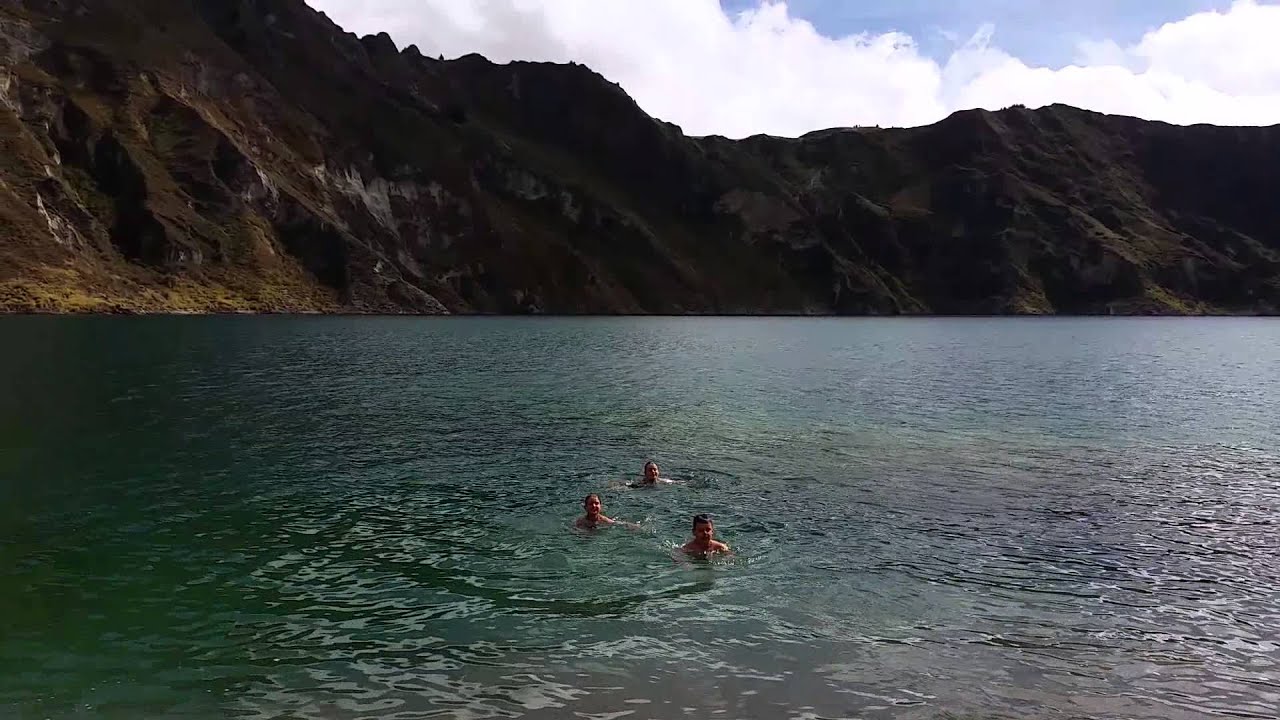 kids swim in Lago Quilotoa YouTube