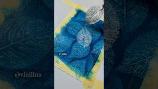 Depth leaves painting / Ocean painting / Leaf painting / Leaf imprints / Leaf art
