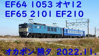 新旧機関車 EF64 EF65と最新EF210ピカピカ新車 高崎線 2022.11