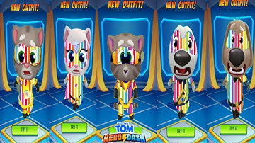 Talking tom hero dash -- All hero character boss fight mirror mode new outfit multiple colours 