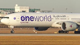 Fullhd Qatar Airways B773 One World A7-Bag Taking Off At Munich Airport