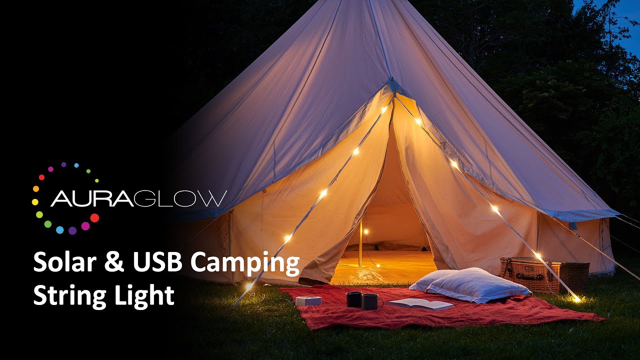 Auraglow Solar & USB Outdoor Camping Tent String Light - Auraglow LED  Lighting
