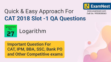CAT 2018 Slot 1 QA Question Solution By Ajay Sharma | Question - 27 Logarithm