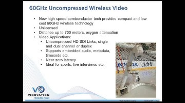 HD SDI Wireless Video - Uncompressed 60 GHz