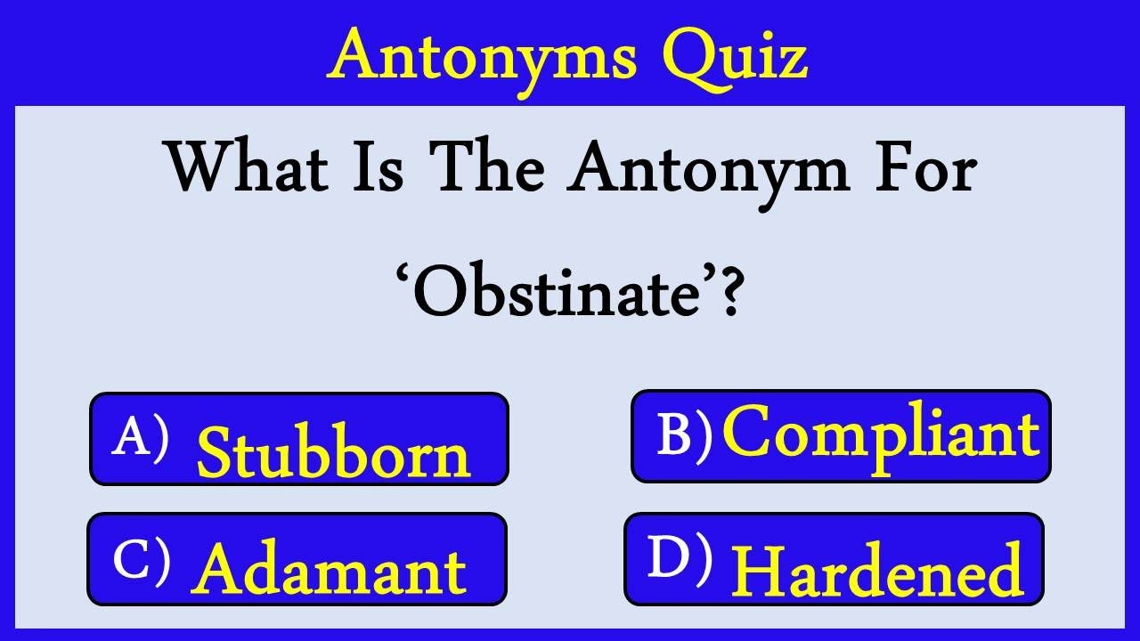 Antonyms Quiz 6: Can You Score 10/10? - YouTube