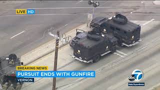 POLICE CHASE: Armored vehicles block chase suspect during standoff in Vernon I ABC7