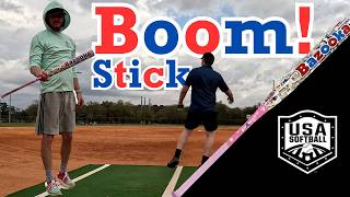 BOOM STICK! Swinging the USA/ASA Anarchy Bazooka!! A slowpitch softball bat review! X-Core 2 Tech!