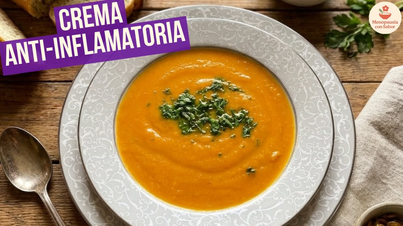 Crema de zanahoria y jengibre antiinflamatoria | Ideal en la menopausia