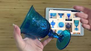 L.E. Smith Blue Eagle Candy Dish (1970s?)