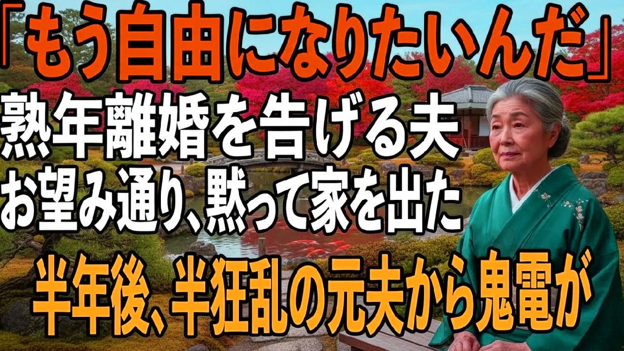 「もう自由になりたいんだ」35年以上連れ添った私に突然離婚を言い渡した夫。ようやく立ち直り1人を楽しんでいた私の目の前に元夫が再び現れ【シニアライフ】【60代以上の方へ】