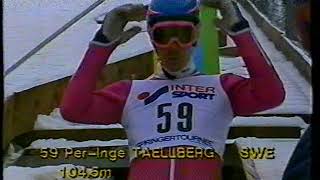 Ski Jumping World Cup - Oberstdorf 1985/1986 - highlights (16 y.o. Mollard 114m & Nikkola 112m)