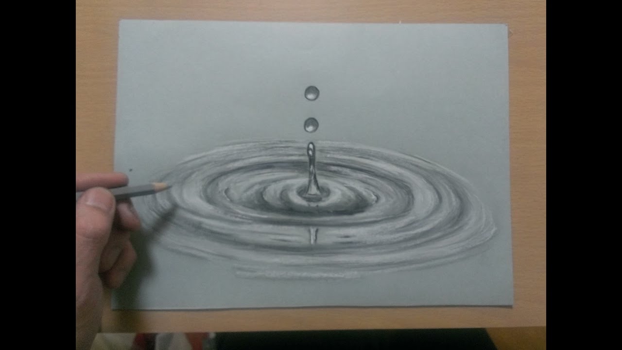 色鉛筆で水滴と波紋の描き方 水の描き方 How To Draw Ripples Youtube