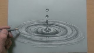 色鉛筆で水滴と波紋の描き方 水の描き方 How To Draw Ripples Youtube