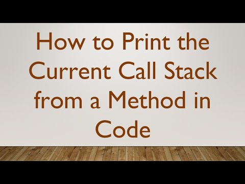 How to Print the Current Call Stack from a Method in Code