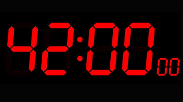 Countdown Timer 42 Minutes / 42-Minute Timer Red Digit (No mid-video ads)